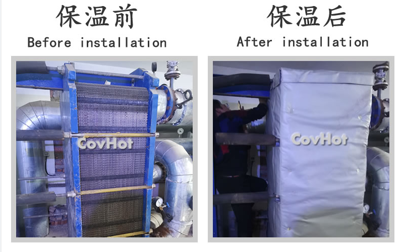 板式<a href=http://www.dg-print.cn/e/tags/?tagname=%E6%8D%A2%E7%83%AD%E5%99%A8%E4%BF%9D%E6%B8%A9 target=_blank class=infotextkey>換熱器保溫</a>套,板換保溫罩